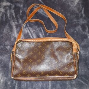 Louis Vuitton Monogram Tan and Brown Messenger Bag